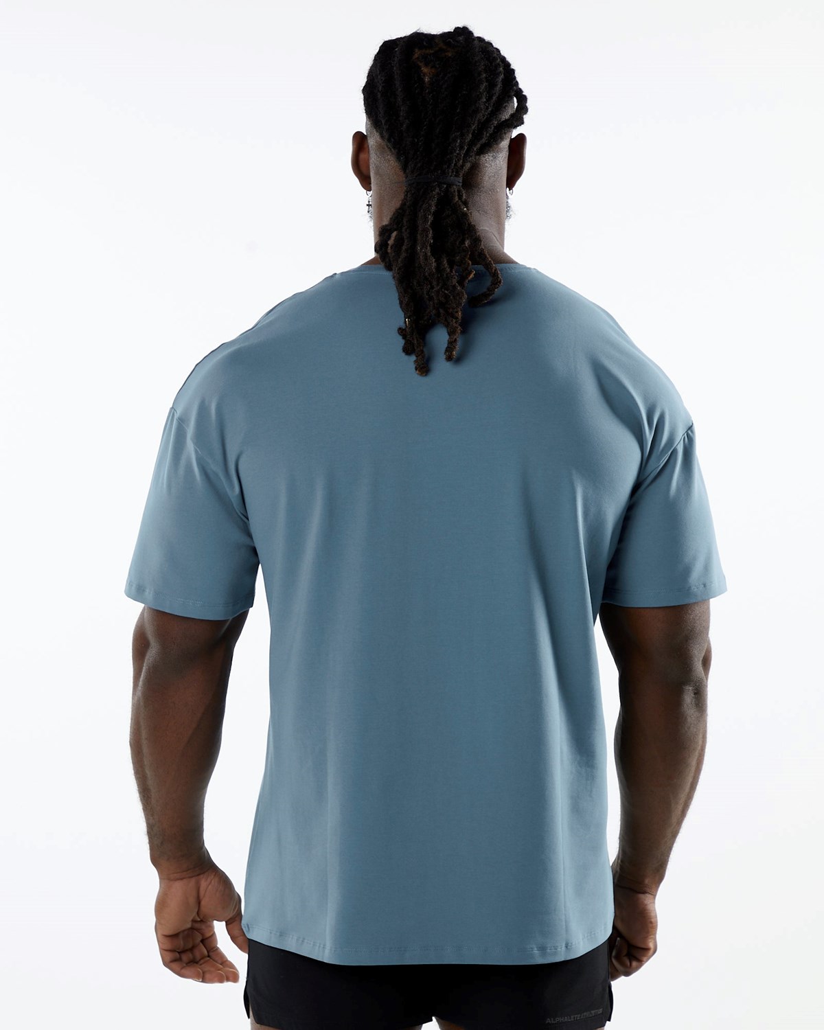 Alphalete Drop Shoulder Tee Bleu Homme | ZUB-60227887