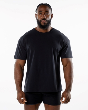 Alphalete Drop Shoulder Tee Blackout Homme | TXG-88912963