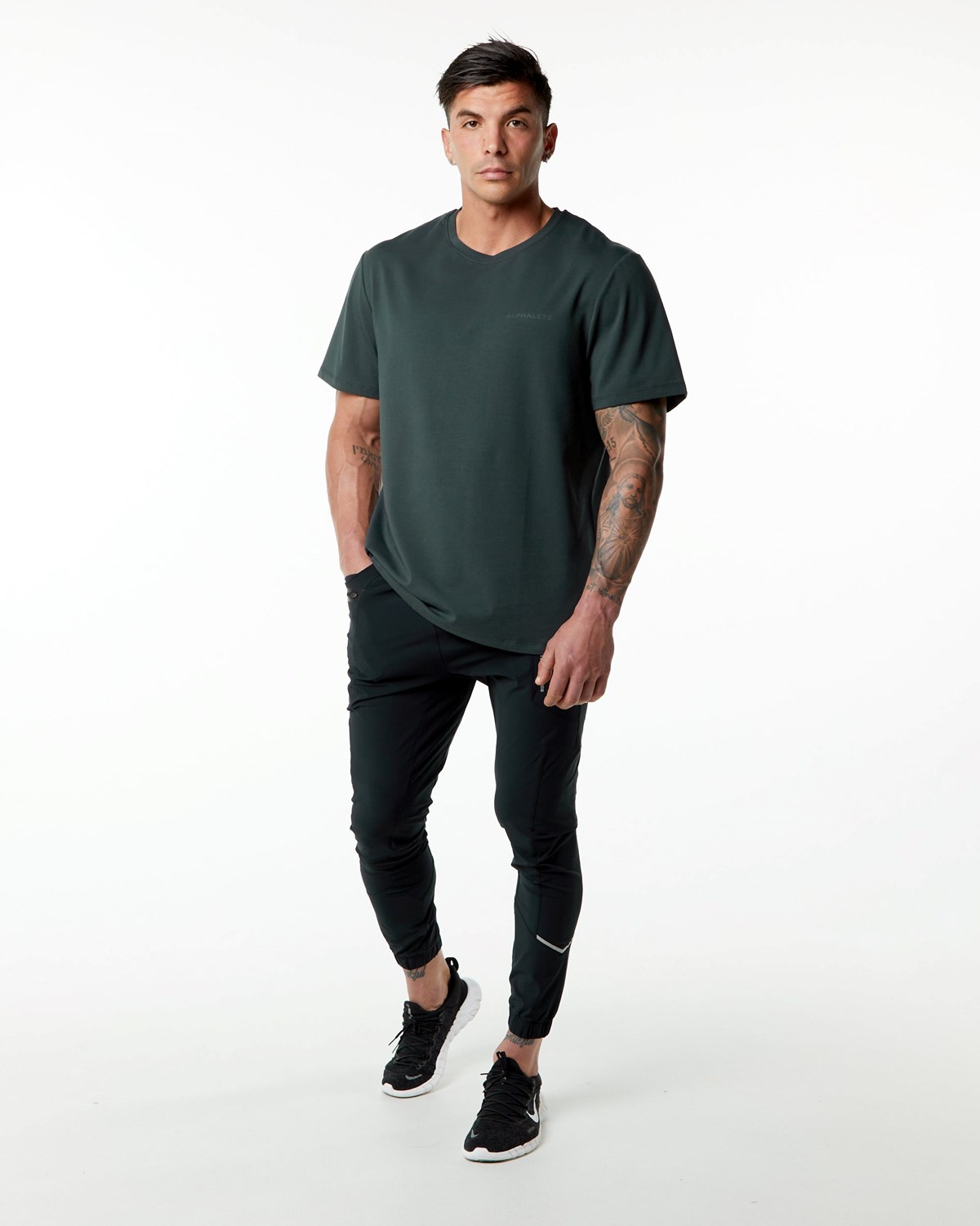 Alphalete Set-In Sleeve Tee Vert Homme | IUT-47657145