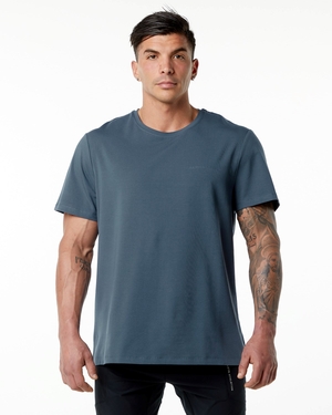 Alphalete Set-In Sleeve Tee Bleu Homme | FNV-71596495