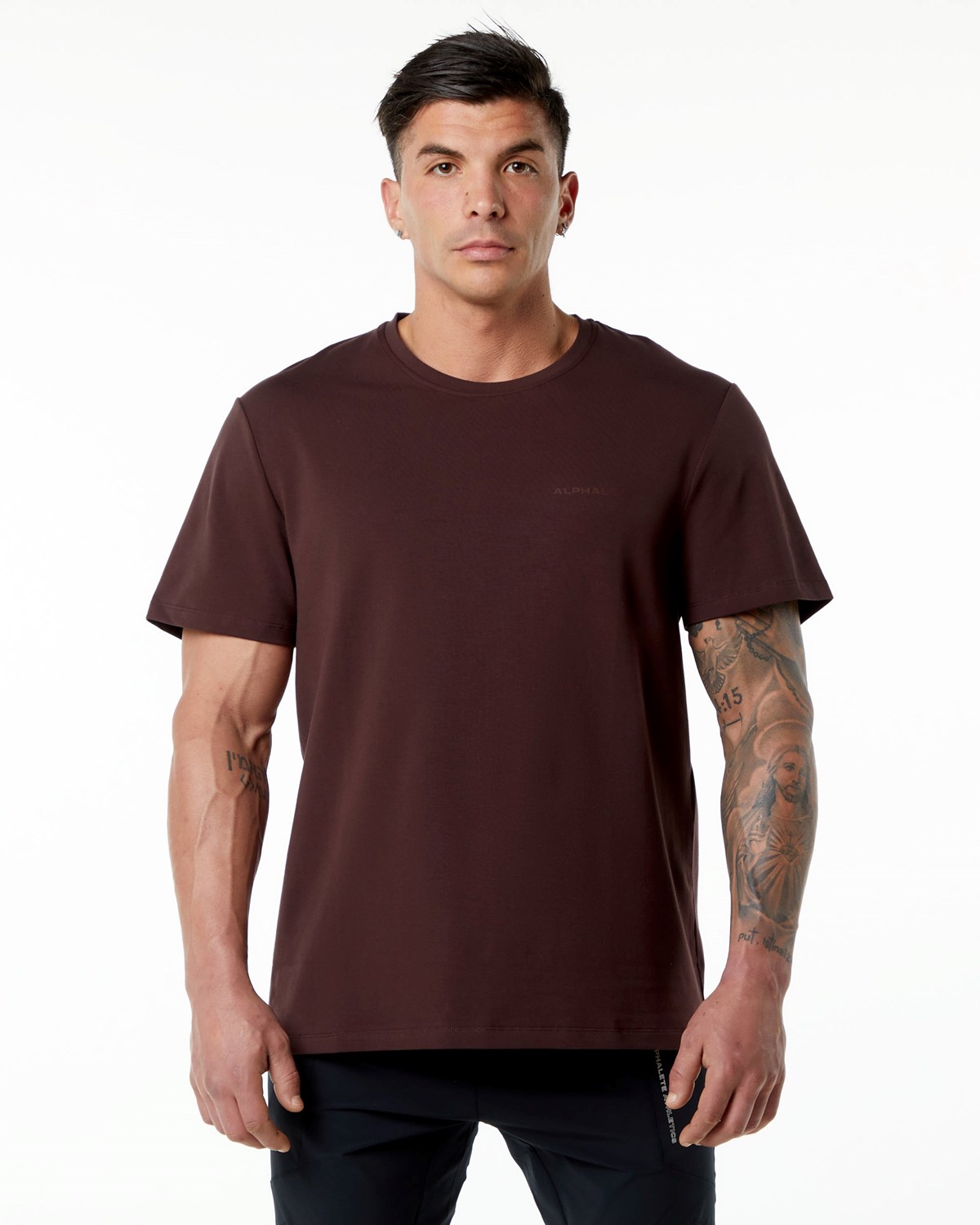 Alphalete Set-In Sleeve Tee Bordeaux Homme | FSU-20960568