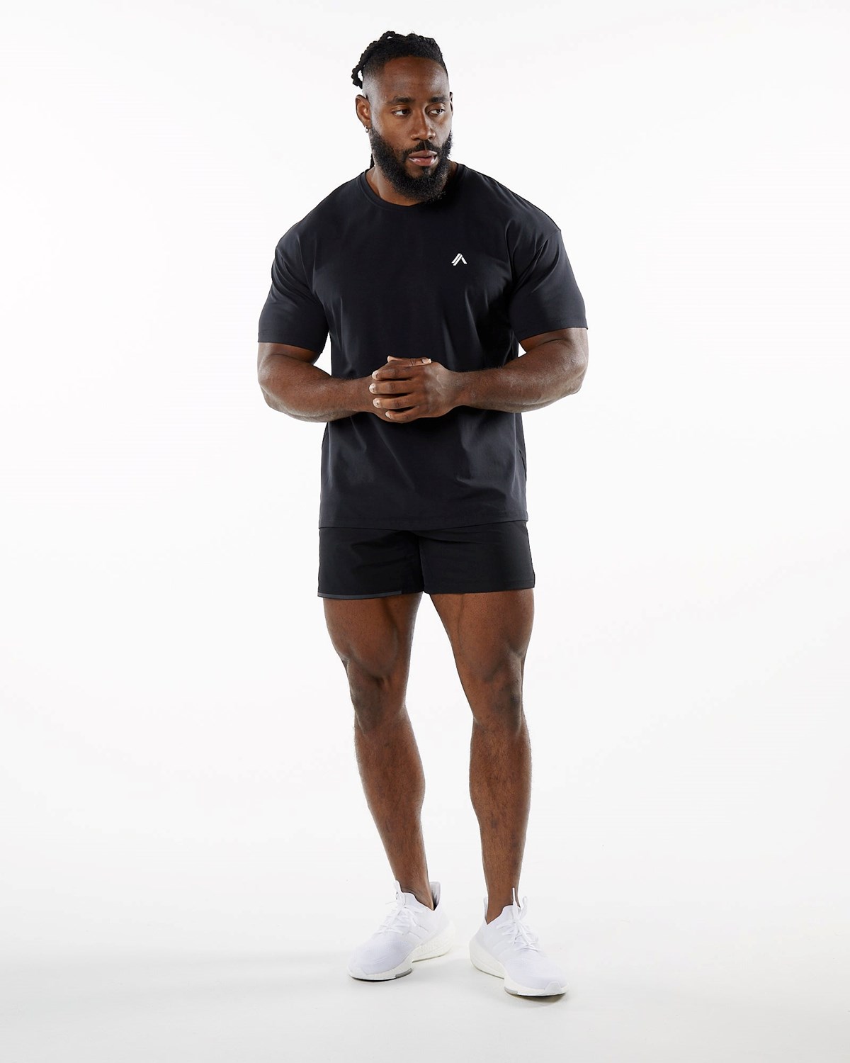 Alphalete Drop Shoulder Tee Noir Homme | QAM-75375446