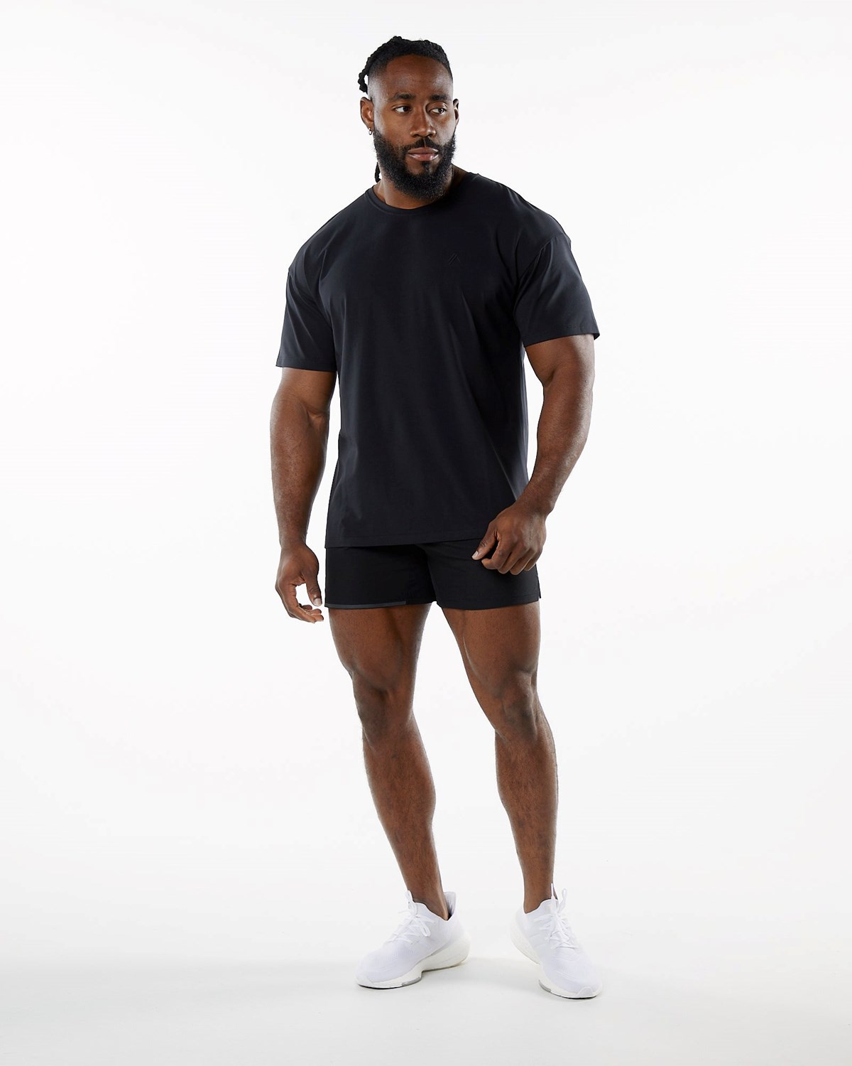 Alphalete Drop Shoulder Tee Blackout Homme | TXG-88912963