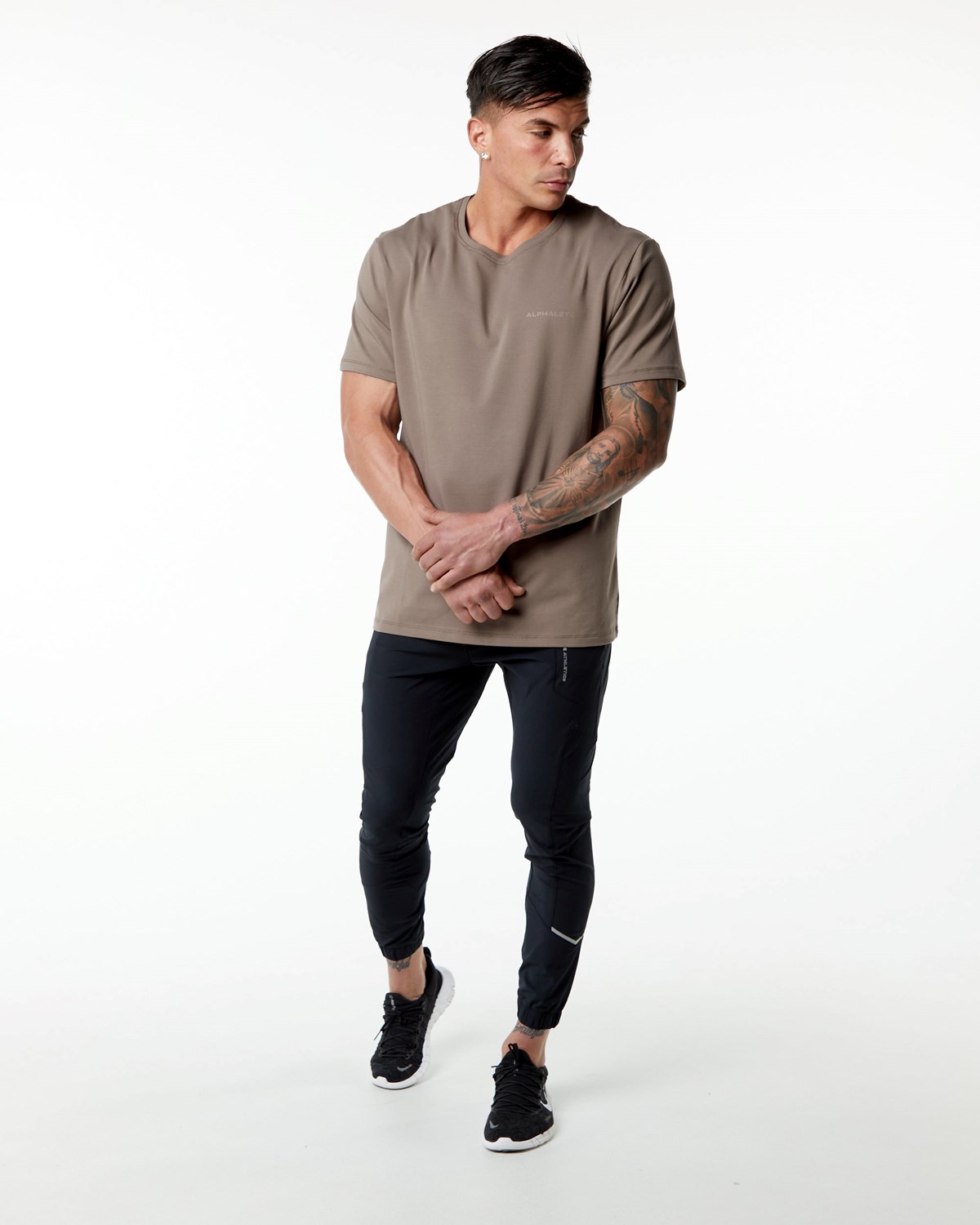 Alphalete Set-In Sleeve Tee Mocha Homme | UCL-32142489