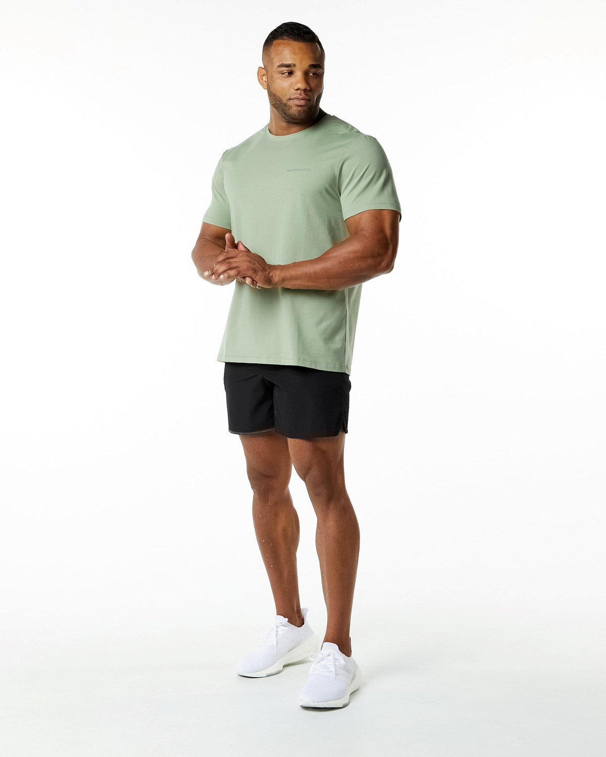 Alphalete Relaxed Fit Tee Sage Homme | WDI-21797838