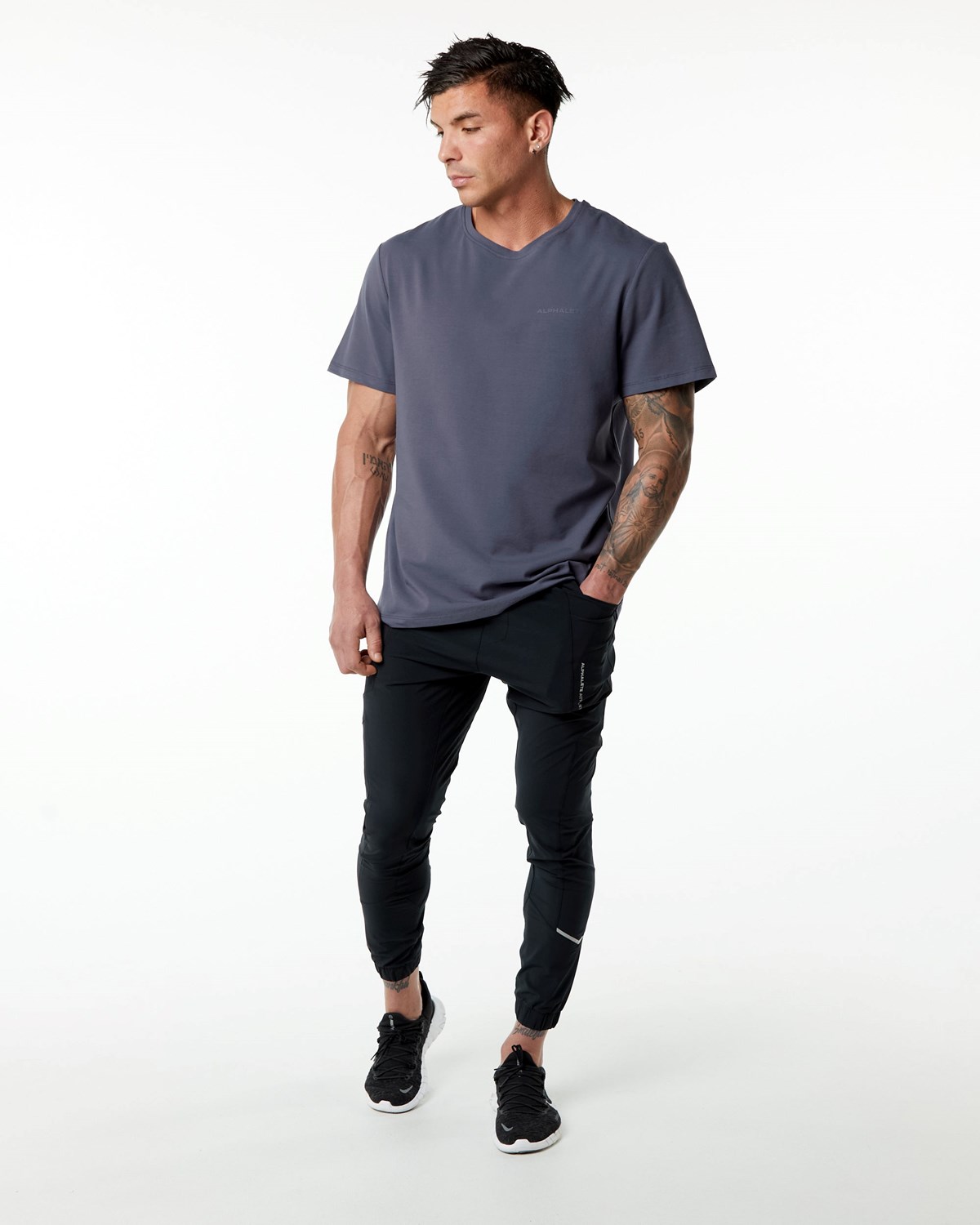 Alphalete Set-In Sleeve Tee Violette Homme | BRV-62759975