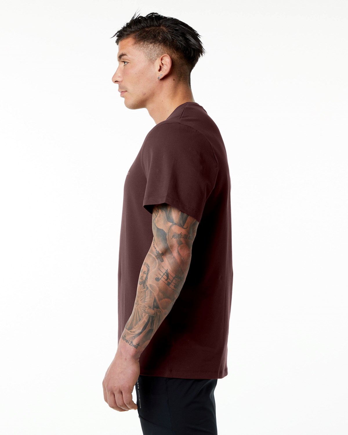 Alphalete Set-In Sleeve Tee Bordeaux Homme | FSU-20960568