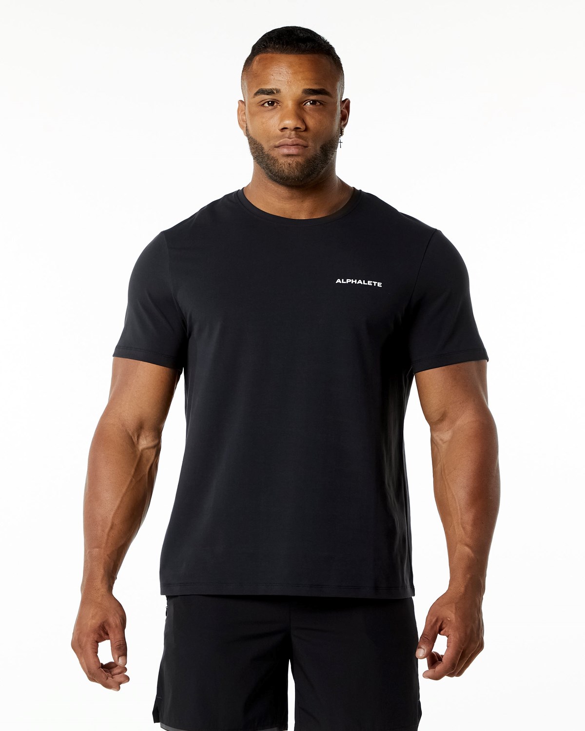 Alphalete Relaxed Fit Tee Noir Homme | FYW-90280060