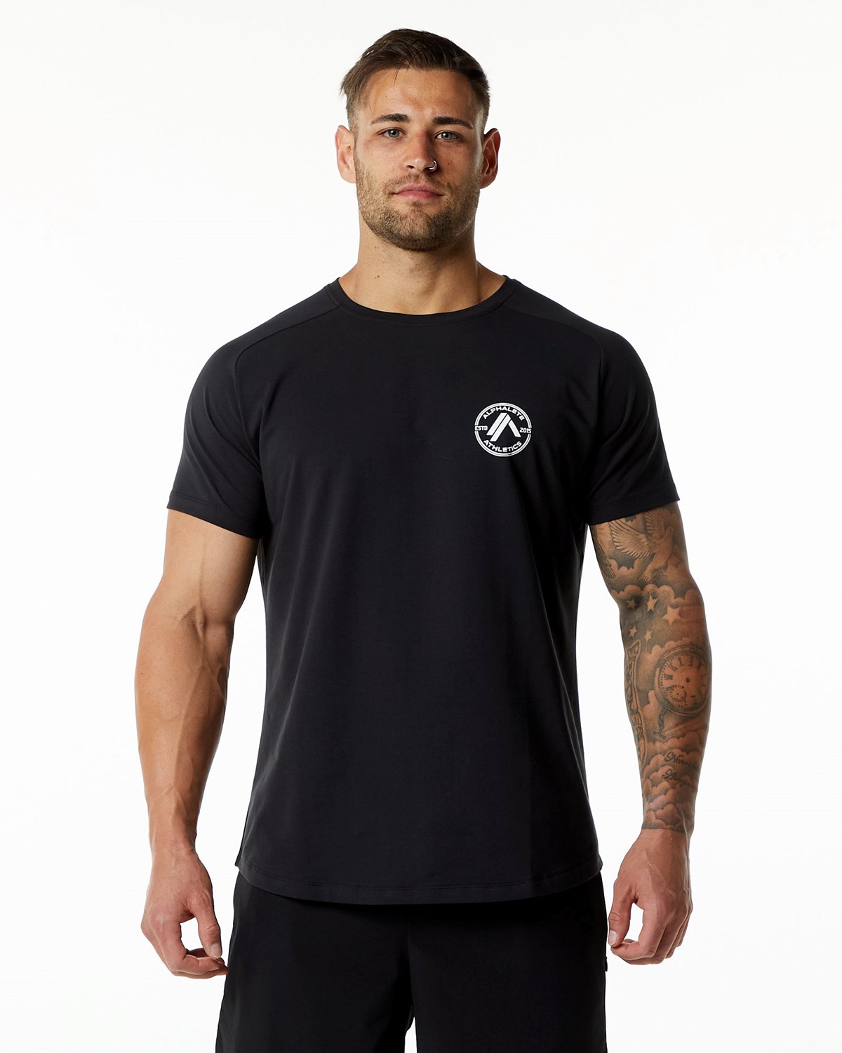 Alphalete Fitted Performance Corta Sleeve Noir Homme | VWL-86780739