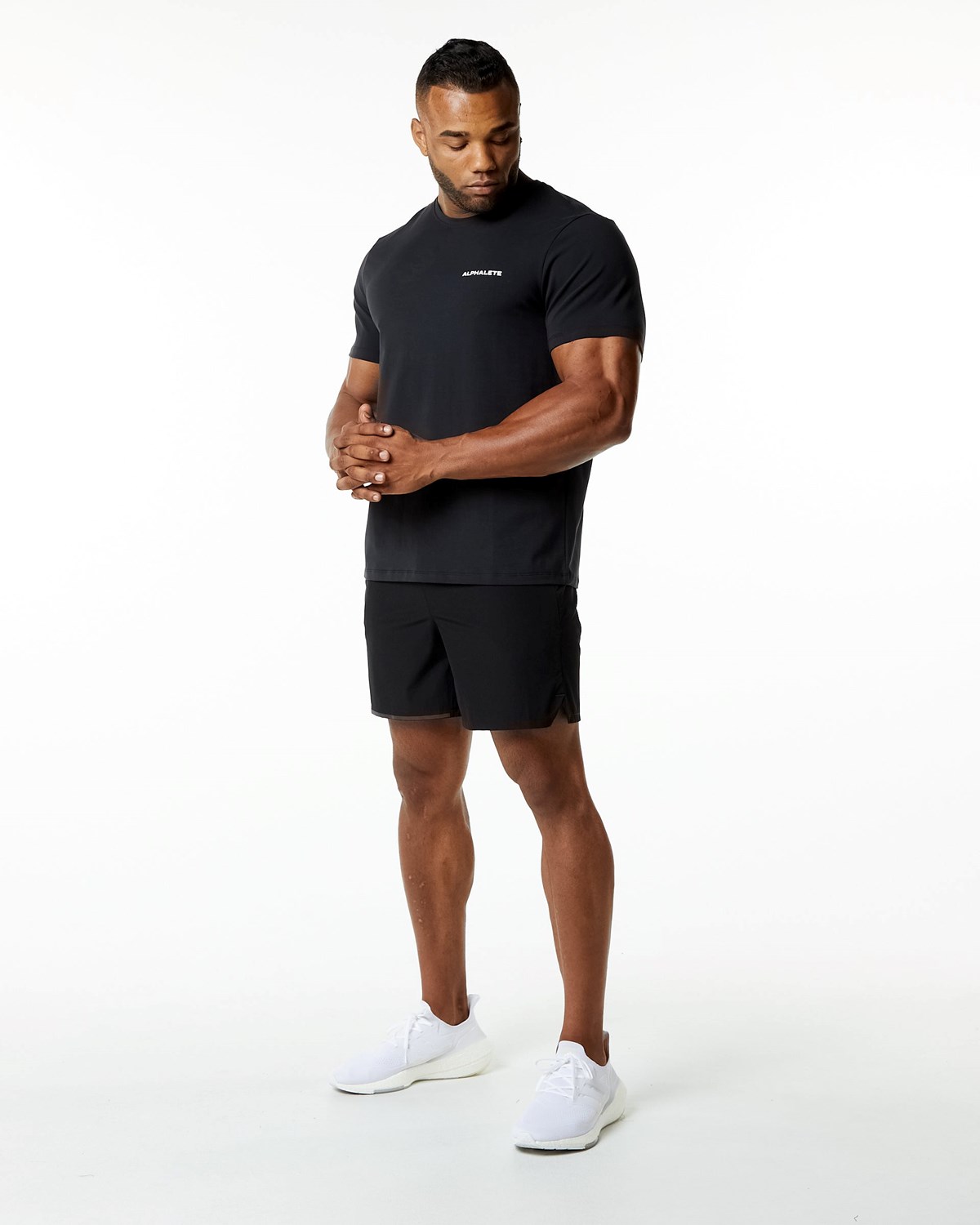 Alphalete Relaxed Fit Tee Noir Homme | FYW-90280060