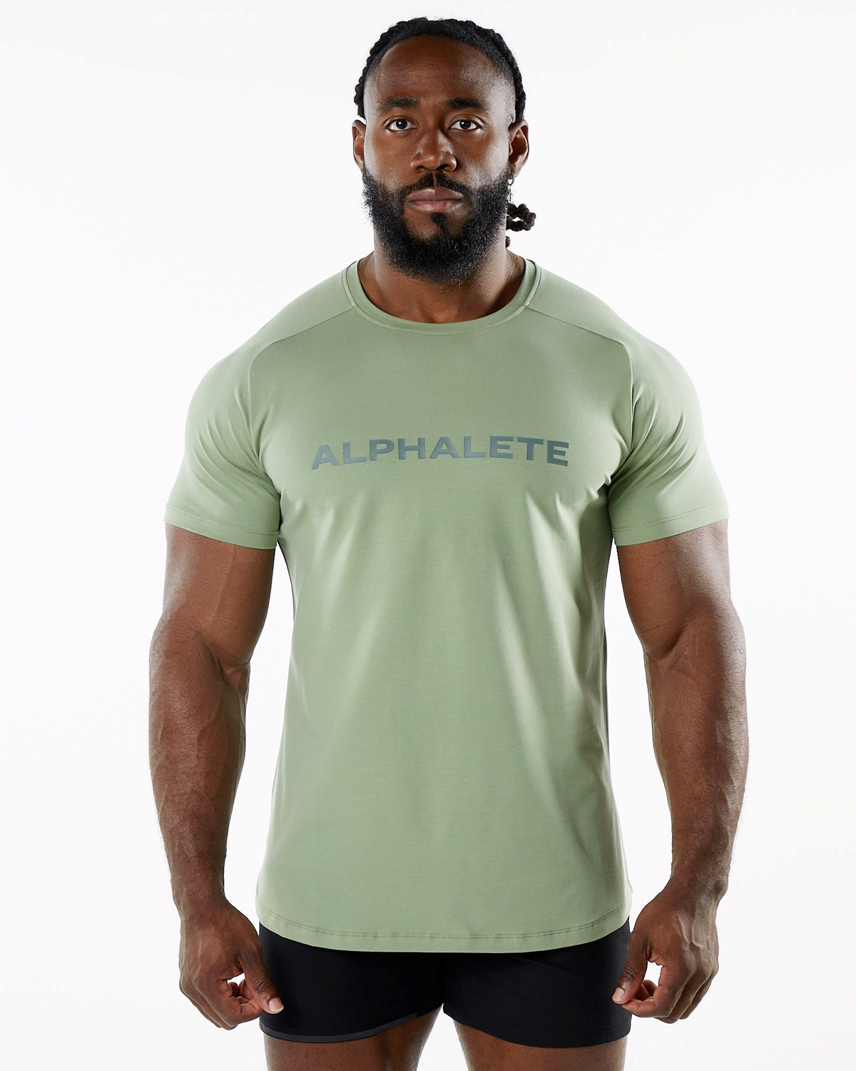 Alphalete Fitted Performance Corta Sleeve Sage Homme | IEH-21761670