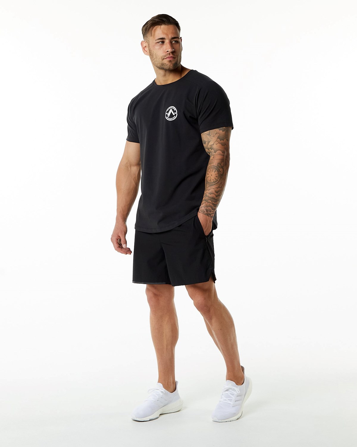 Alphalete Fitted Performance Corta Sleeve Noir Homme | VWL-86780739