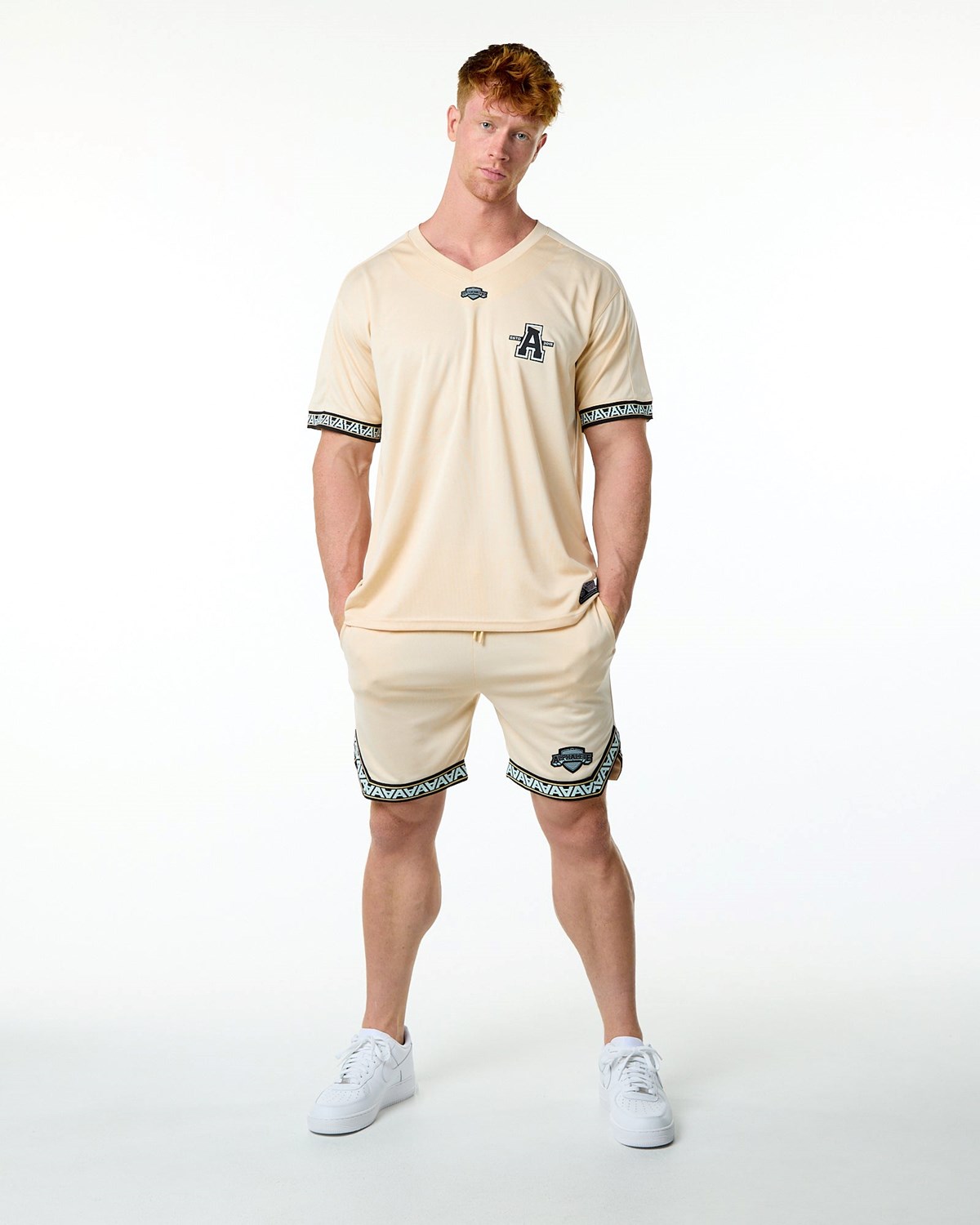 Alphalete Oversized Corta Sleeve Jersey Tan Homme | LFV-48335992