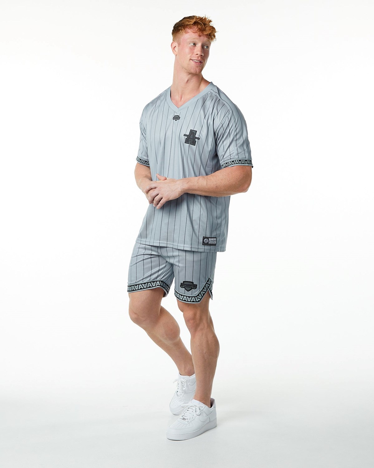 Alphalete Oversized Corta Sleeve Jersey Grise Homme | VHE-53616384