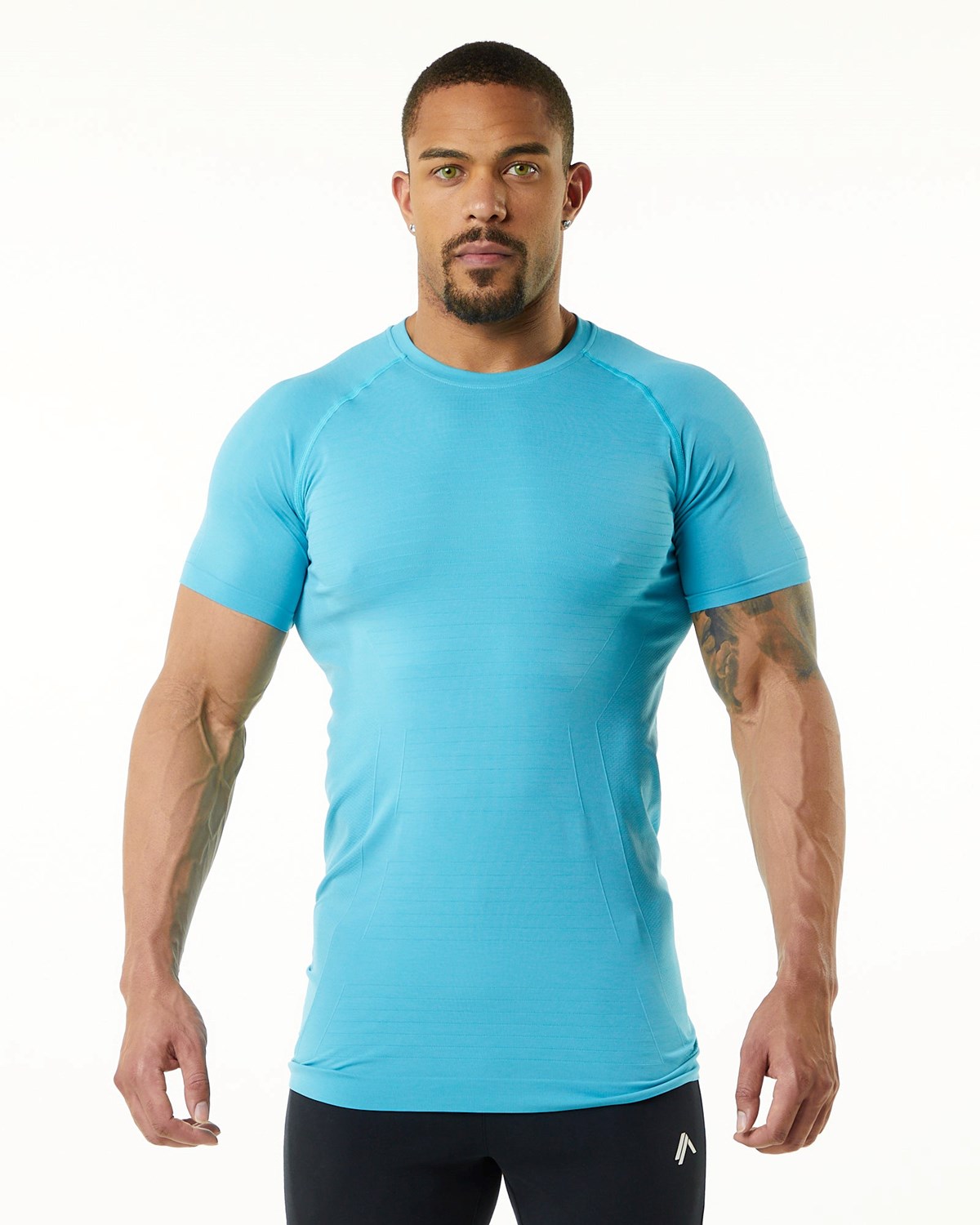 Alphalete High Performance Seamless Corta Sleeve Tee Faded Ocean Homme | HMU-97198225