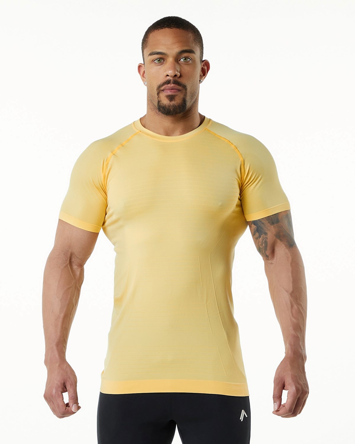 Alphalete High Performance Seamless Corta Sleeve Tee Faded Honey Homme | DIR-63629050