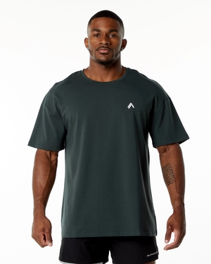 Alphalete Drop Shoulder Tee Vert Homme | ARD-45945696