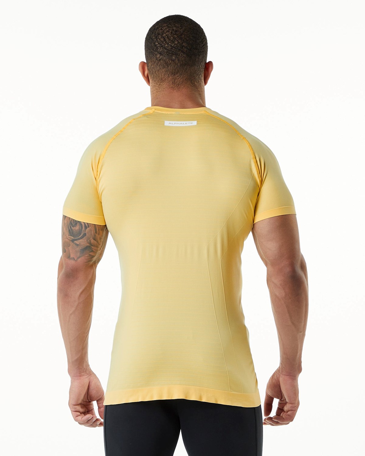 Alphalete High Performance Seamless Corta Sleeve Tee Faded Honey Homme | DIR-63629050