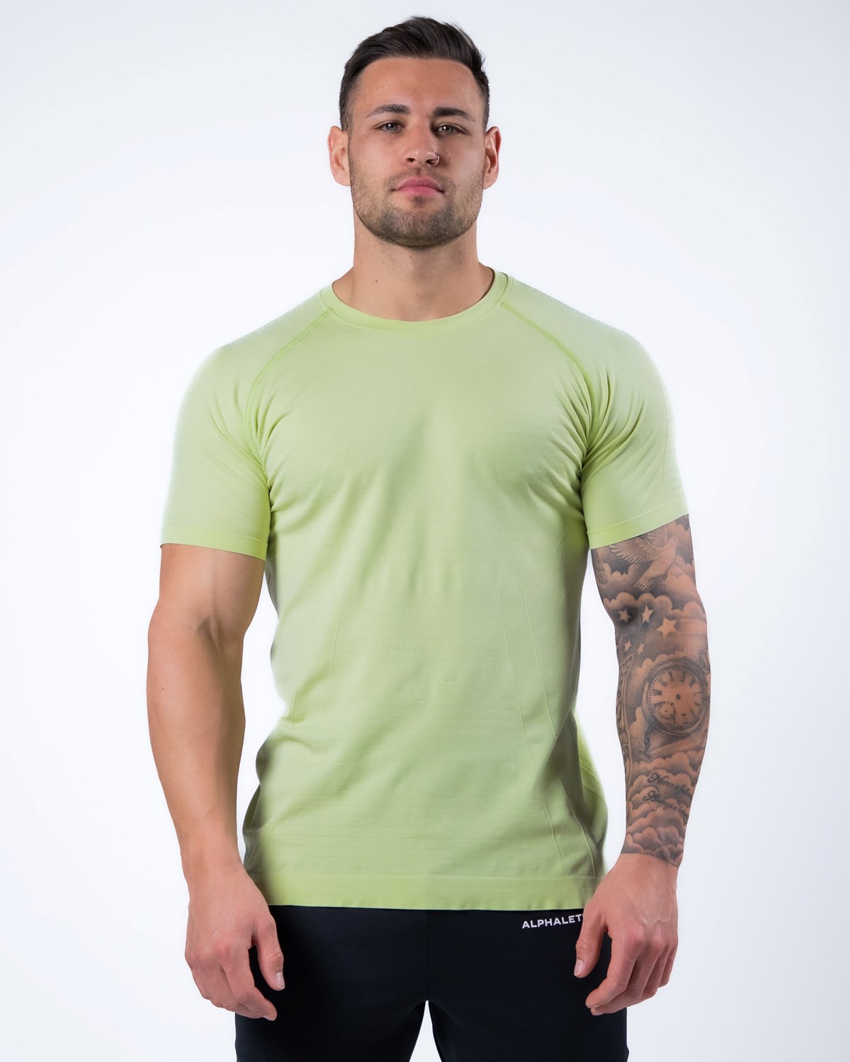 Alphalete High Performance Seamless Corta Sleeve Tee Frozen Spring Homme | KJZ-82886527