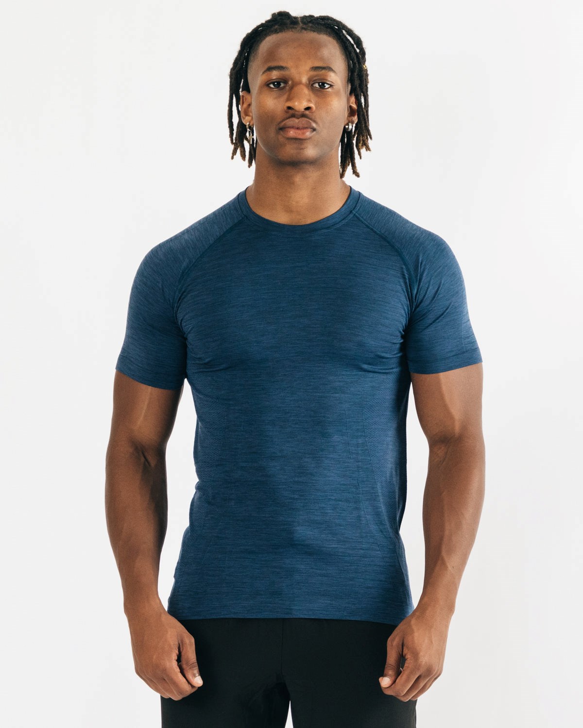 Alphalete High Performance Seamless Corta Sleeve Tee Bleu Marine Homme | BOQ-08645928