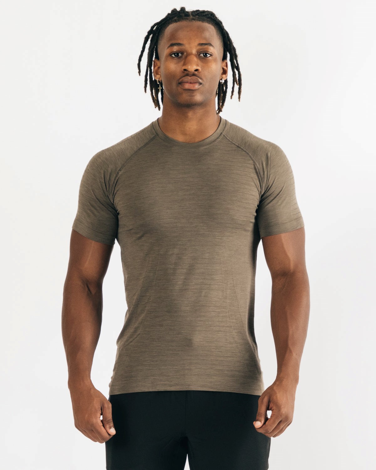 Alphalete High Performance Seamless Corta Sleeve Tee Mocha Homme | JNX-36069465