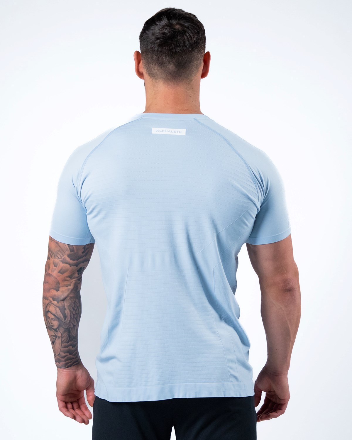 Alphalete High Performance Seamless Corta Sleeve Tee Bleu Homme | IHA-91775133