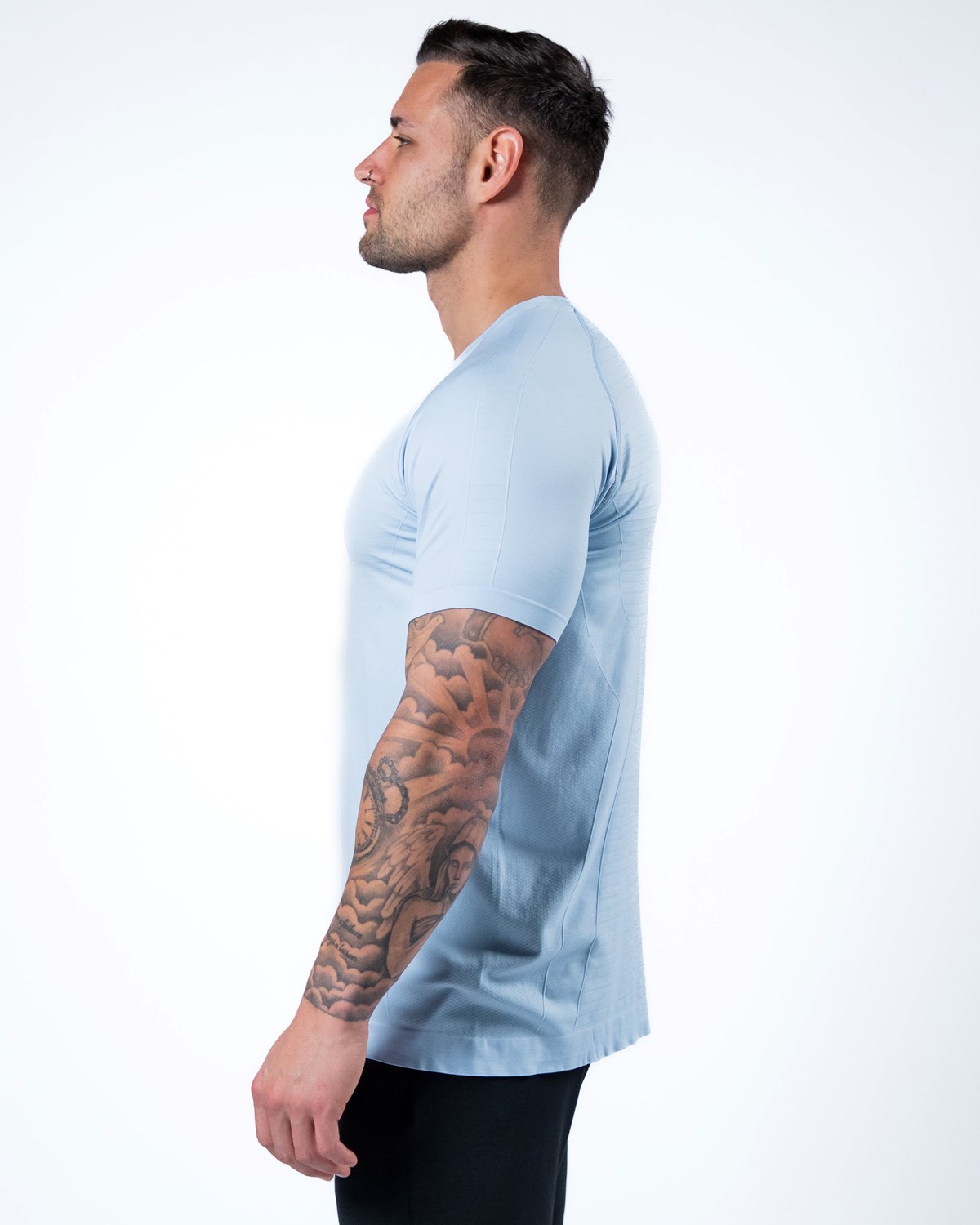 Alphalete High Performance Seamless Corta Sleeve Tee Bleu Homme | IHA-91775133