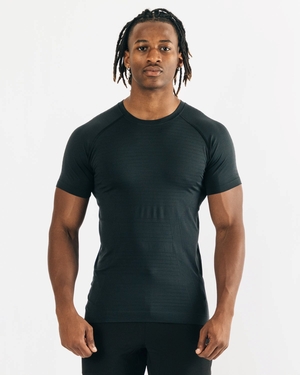 Alphalete High Performance Seamless Corta Sleeve Tee Noir Homme | LOZ-41865269