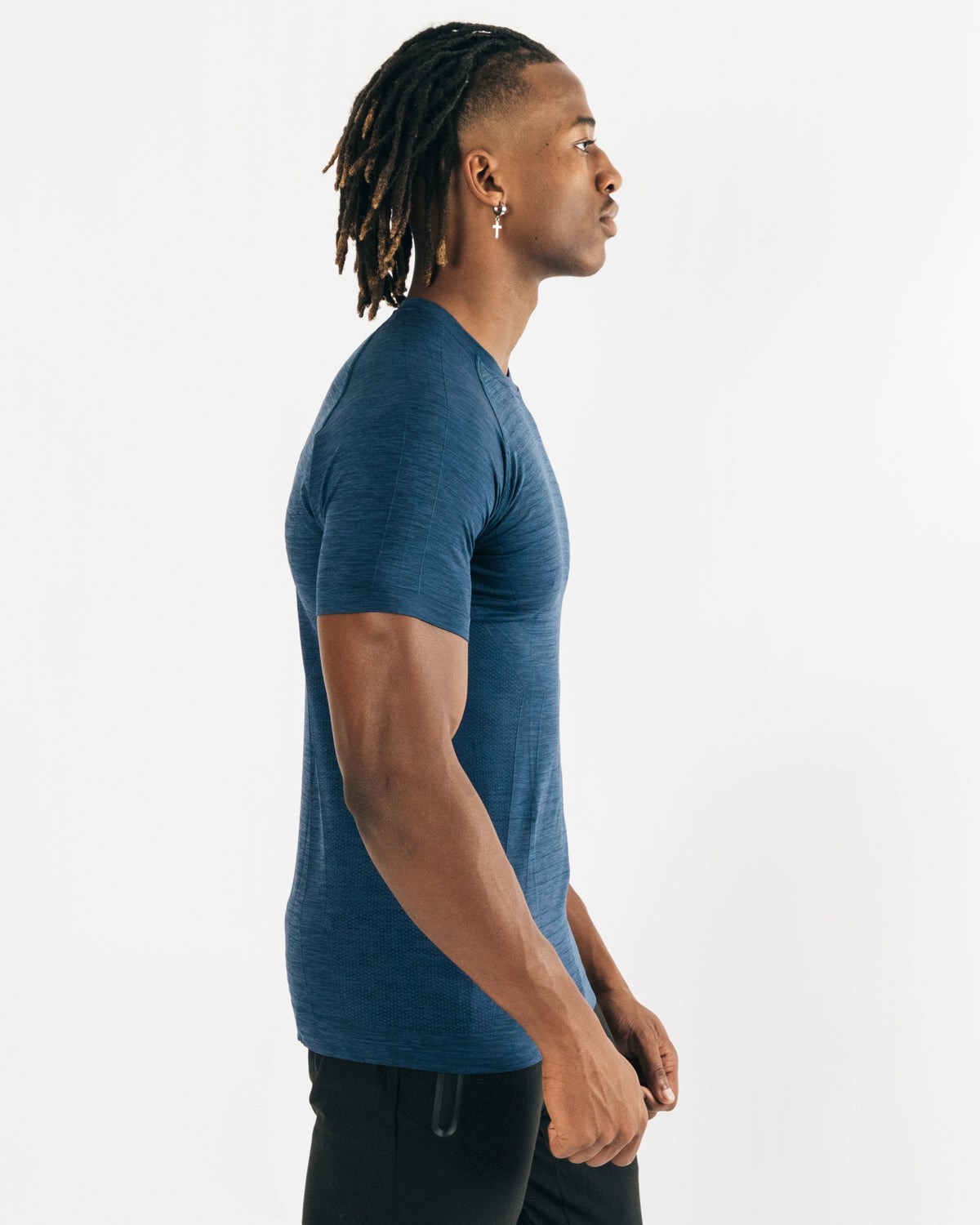 Alphalete High Performance Seamless Corta Sleeve Tee Bleu Marine Homme | BOQ-08645928