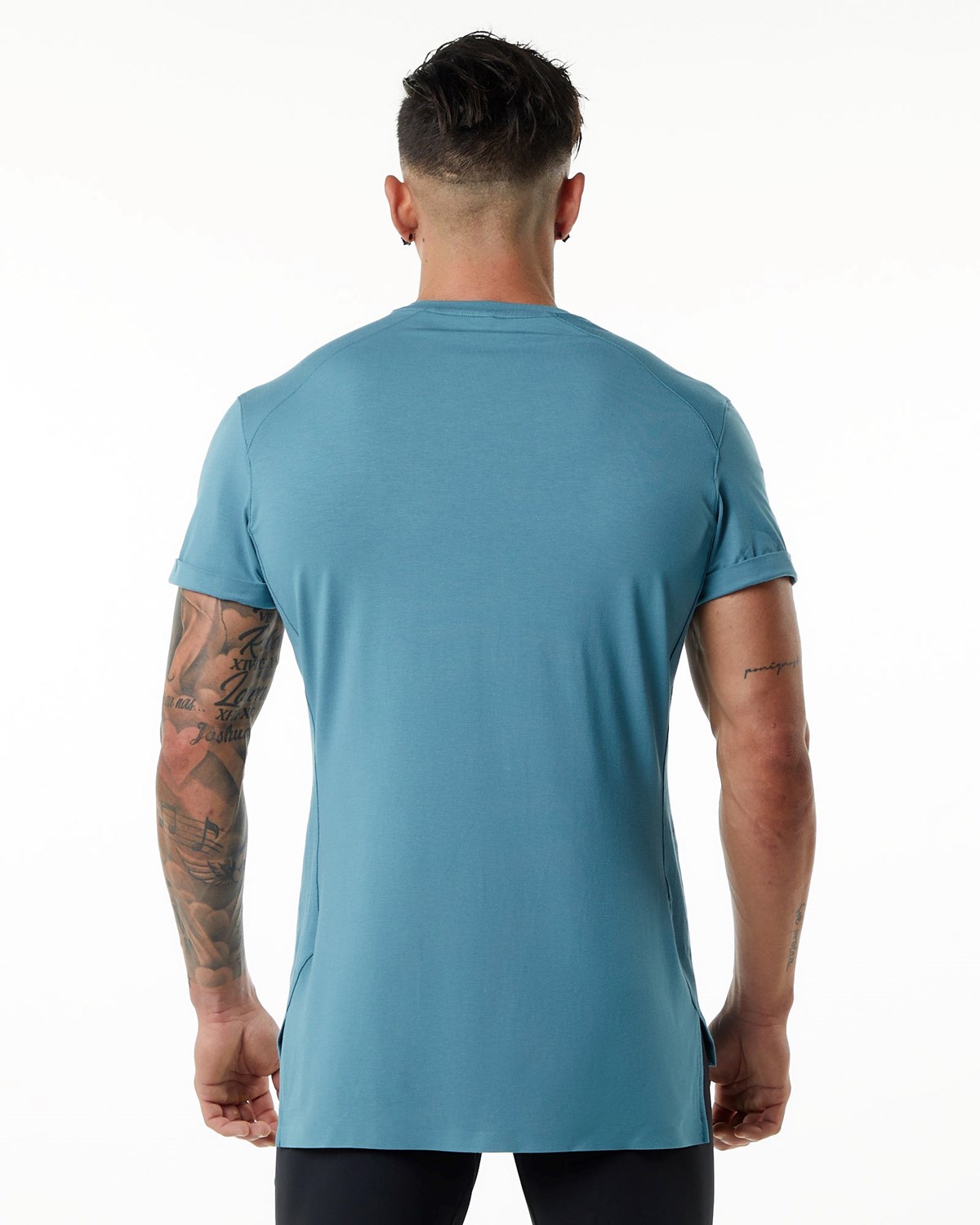 Alphalete Premium Corta Sleeve Pocket Tee Bleu Homme | XXG-26833491