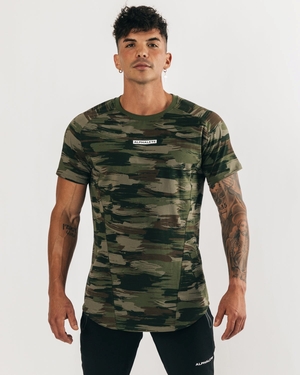 Alphalete High Performance Tee Vert Olive Camouflage Homme | ZJF-98903059