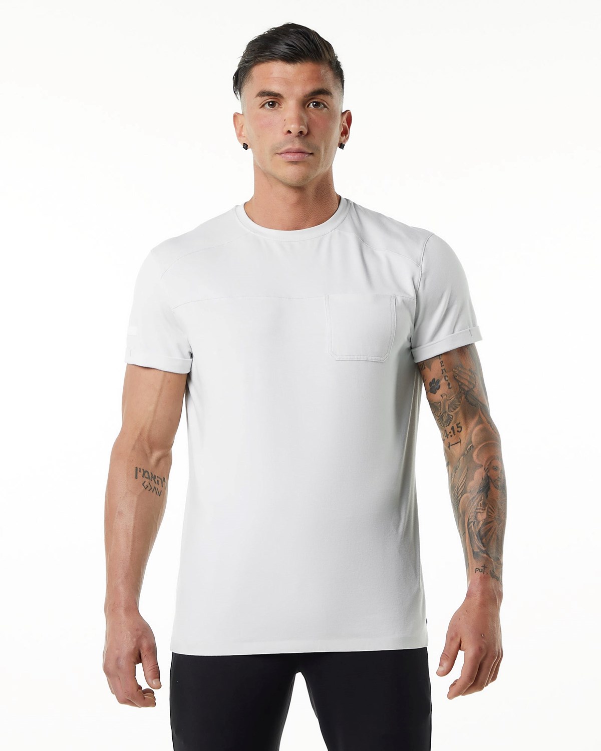 Alphalete Premium Corta Sleeve Pocket Tee Blanche Homme | JZP-45701078