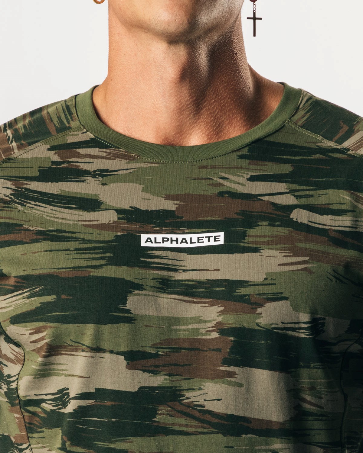 Alphalete High Performance Tee Vert Olive Camouflage Homme | ZJF-98903059