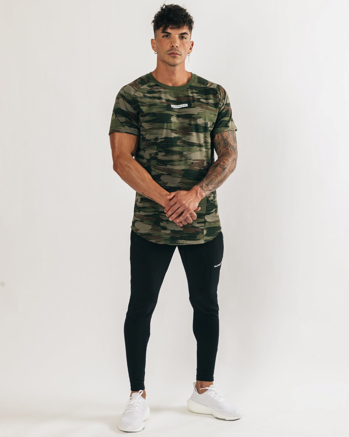 Alphalete High Performance Tee Vert Olive Camouflage Homme | ZJF-98903059