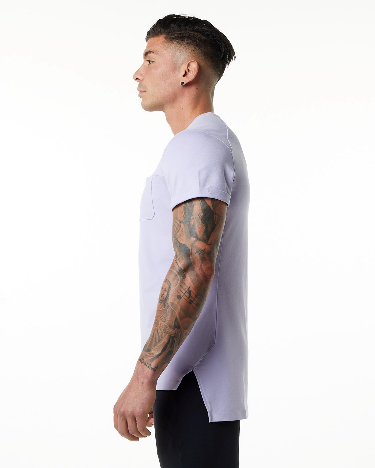 Alphalete Premium Corta Sleeve Pocket Tee Lilac Haze Homme | TOM-21804651