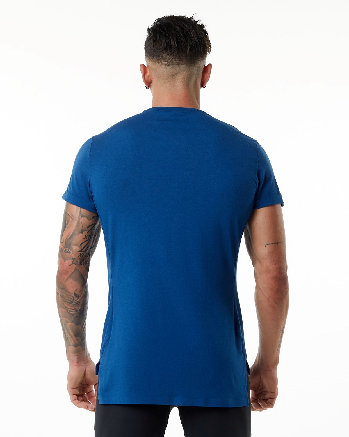 Alphalete Premium Corta Sleeve Pocket Tee Bleu Homme | TYE-39162668