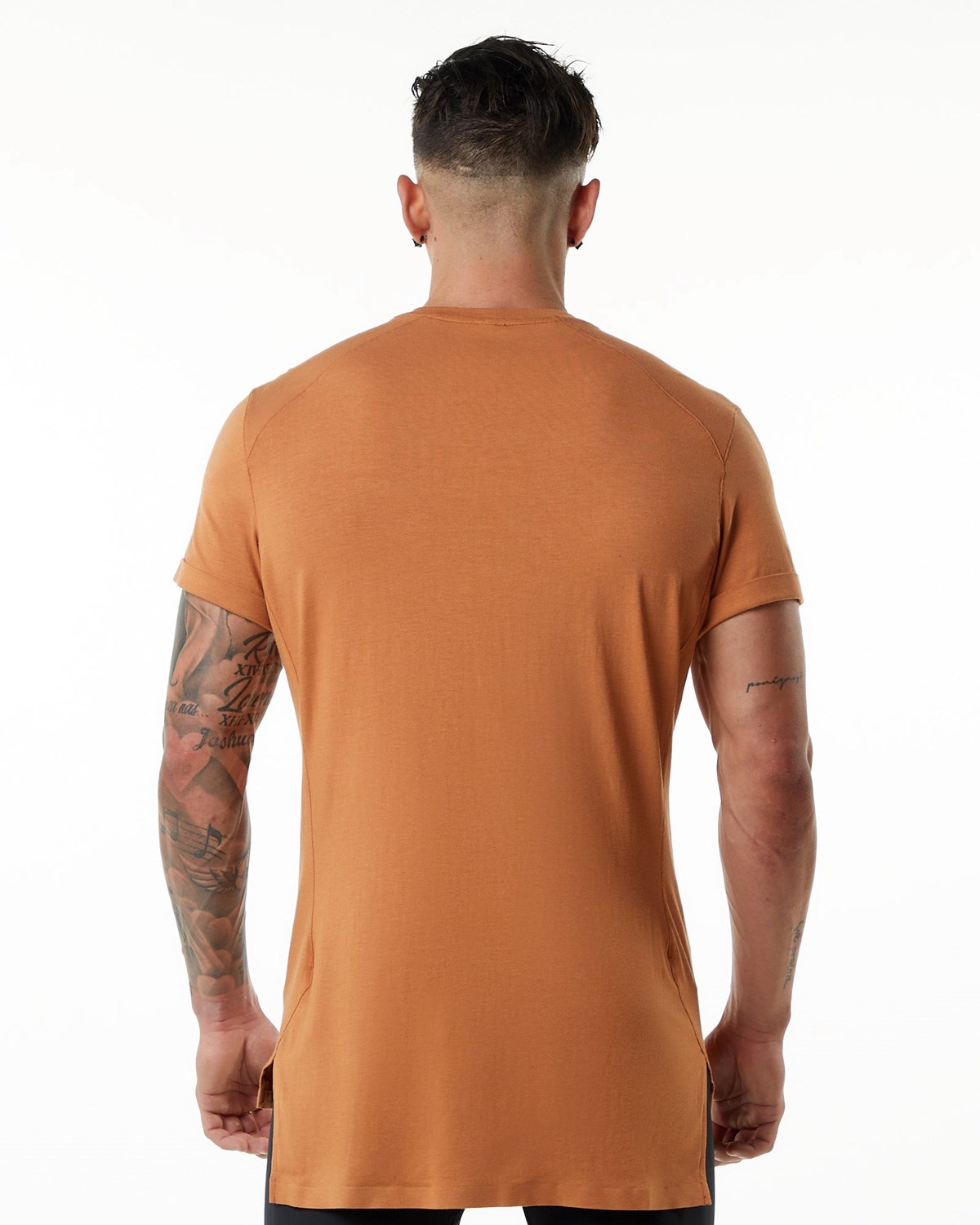 Alphalete Premium Corta Sleeve Pocket Tee Camel Homme | ZND-00993671