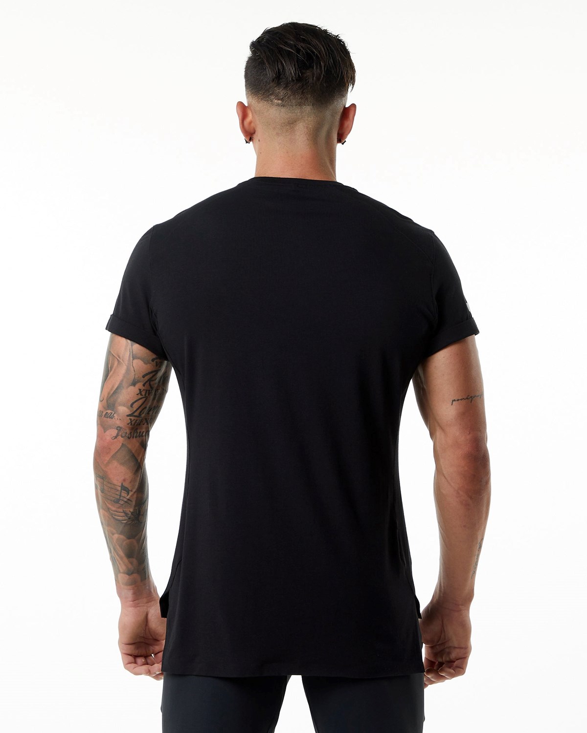 Alphalete Premium Corta Sleeve Pocket Tee Noir Homme | VYE-41093542