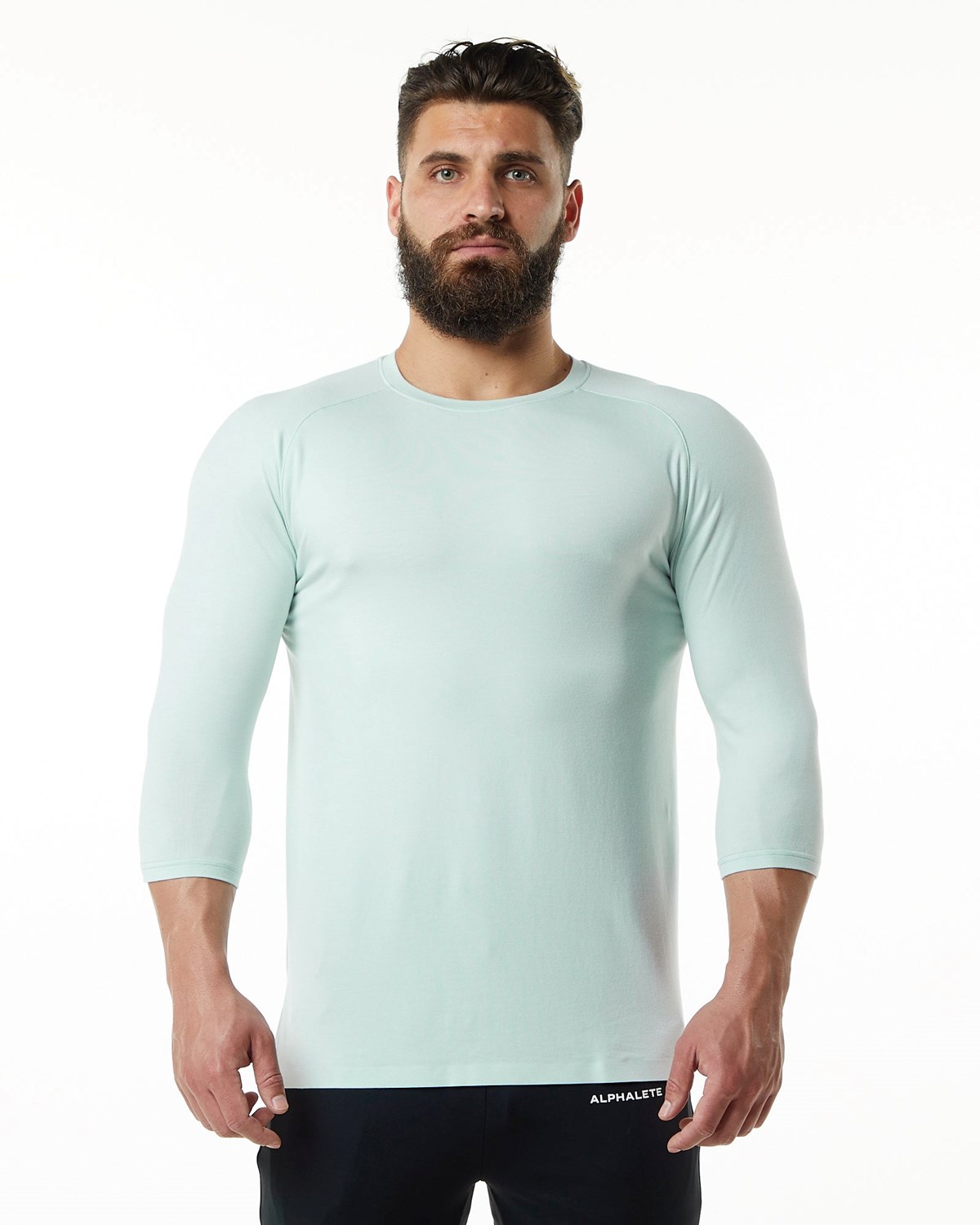 Alphalete Premium 3/4 Sleeve Tee Bleu Homme | LPM-40266177