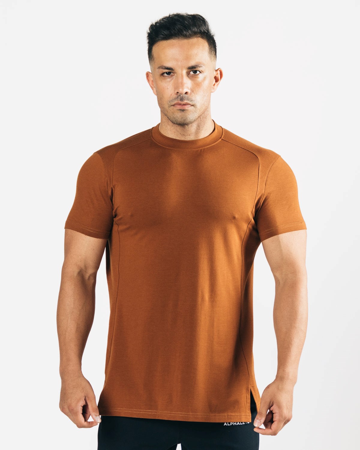 Alphalete High-Neck Premium Corta Sleeve Mahogany Homme | SNI-08778618