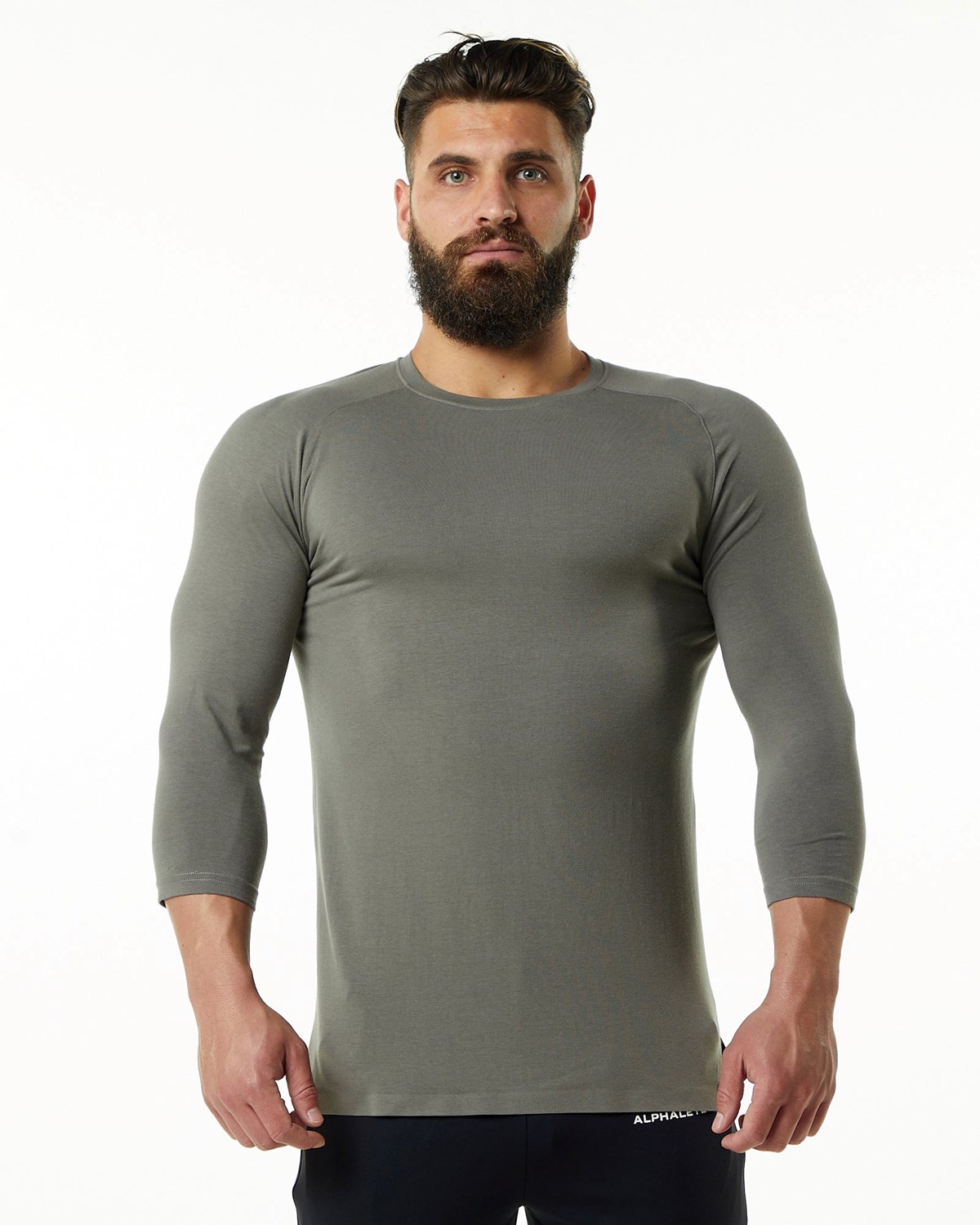 Alphalete Premium 3/4 Sleeve Tee Grise Homme | HAJ-81232964