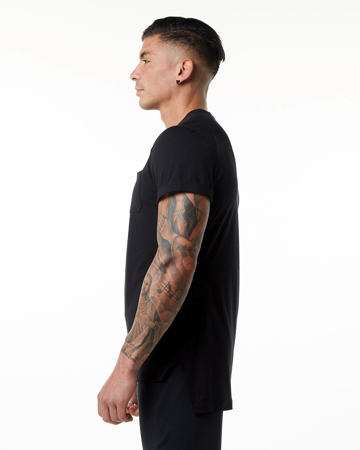 Alphalete Premium Corta Sleeve Pocket Tee Noir Homme | VYE-41093542