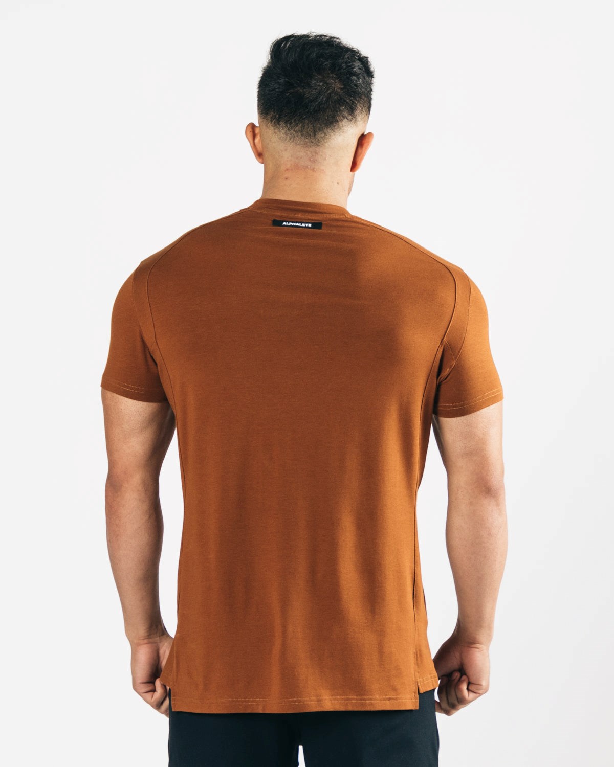 Alphalete High-Neck Premium Corta Sleeve Mahogany Homme | SNI-08778618