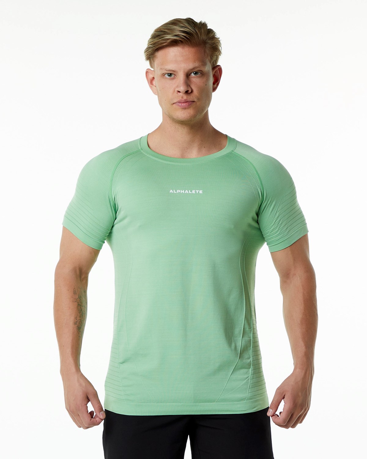 Alphalete High Performance Seamless Corta Sleeve Tee Pistachio Homme | QIY-46128367