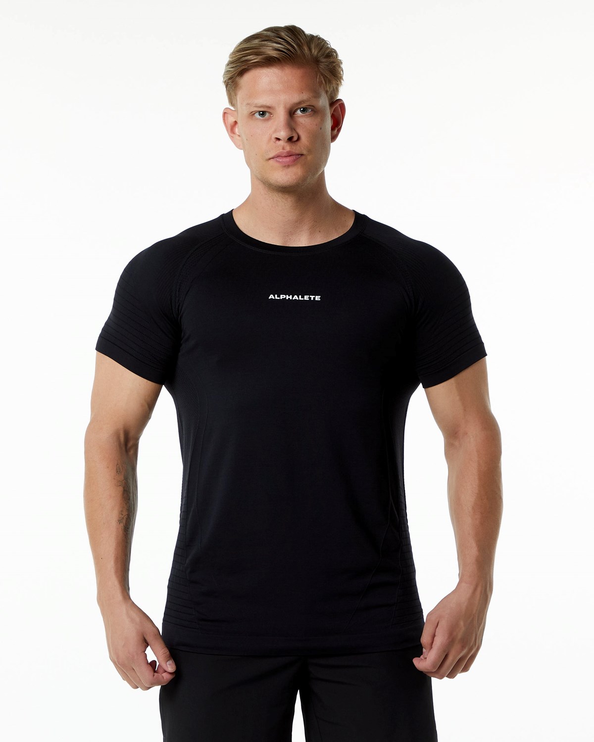 Alphalete High Performance Seamless Corta Sleeve Tee Noir Homme | XWP-86801573