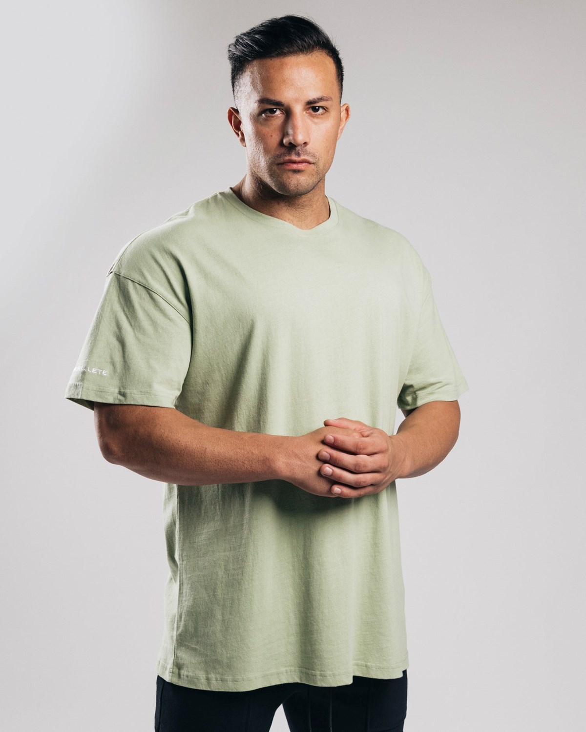 Alphalete Heavy Coton Dropped Shoulder Tee Matcha Homme | VDI-15464273