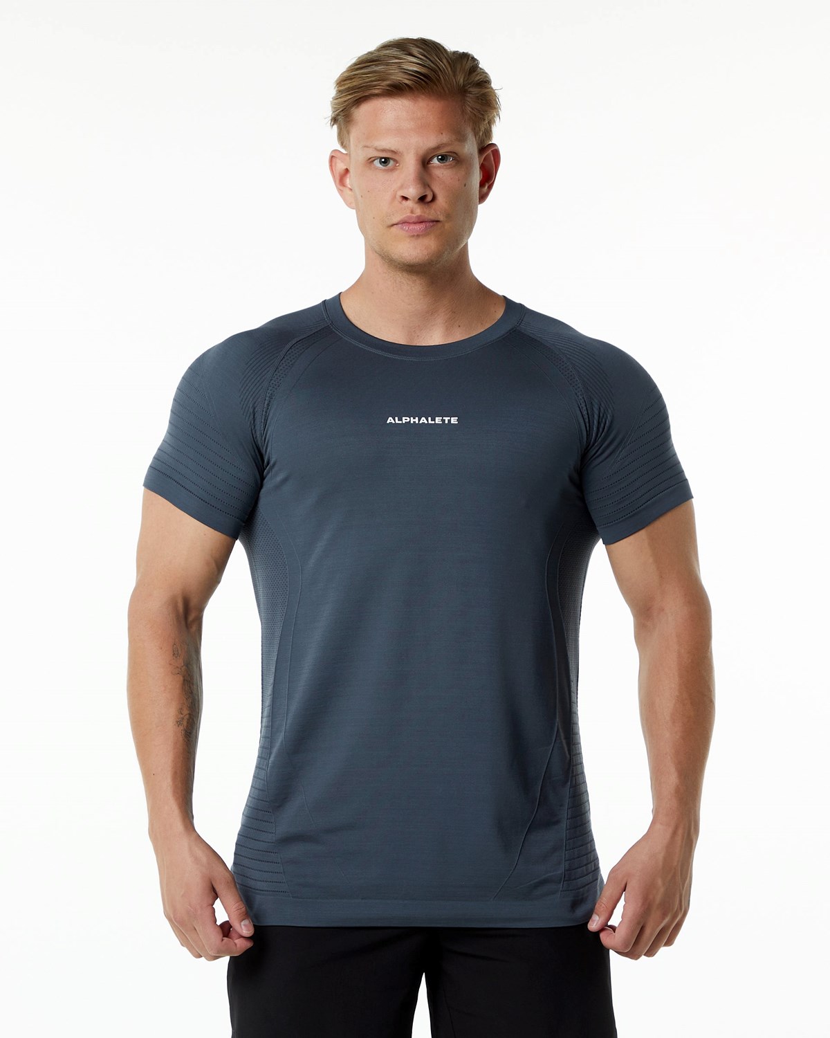 Alphalete High Performance Seamless Corta Sleeve Tee Carbon Homme | PRB-22465023