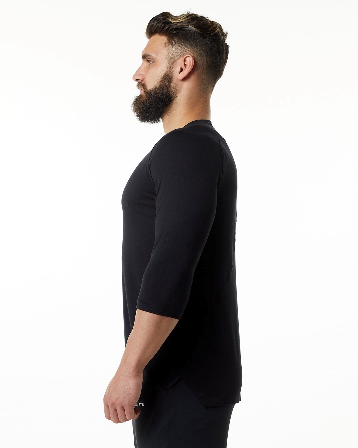 Alphalete Premium 3/4 Sleeve Tee Noir Homme | DEX-11180944