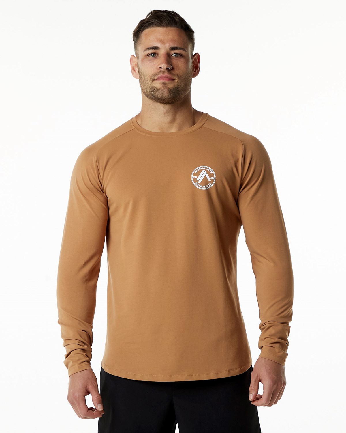 Alphalete Fitted Performance Long Sleeve Rust Homme | SJO-74201190