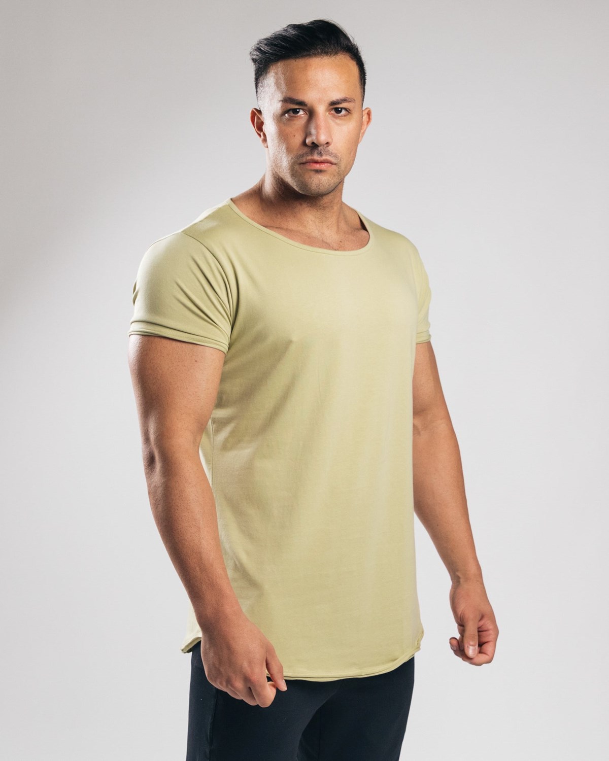 Alphalete Fitted Corta Sleeve Vert Olive Clair Homme | OBH-63671311